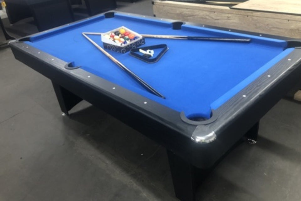 7 foot Modern Pool table with matching dining top and Table tennis top