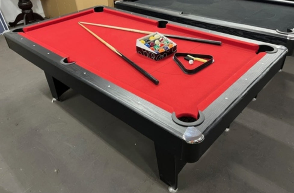 7 foot Modern Pool table with matching dining top and Table tennis top