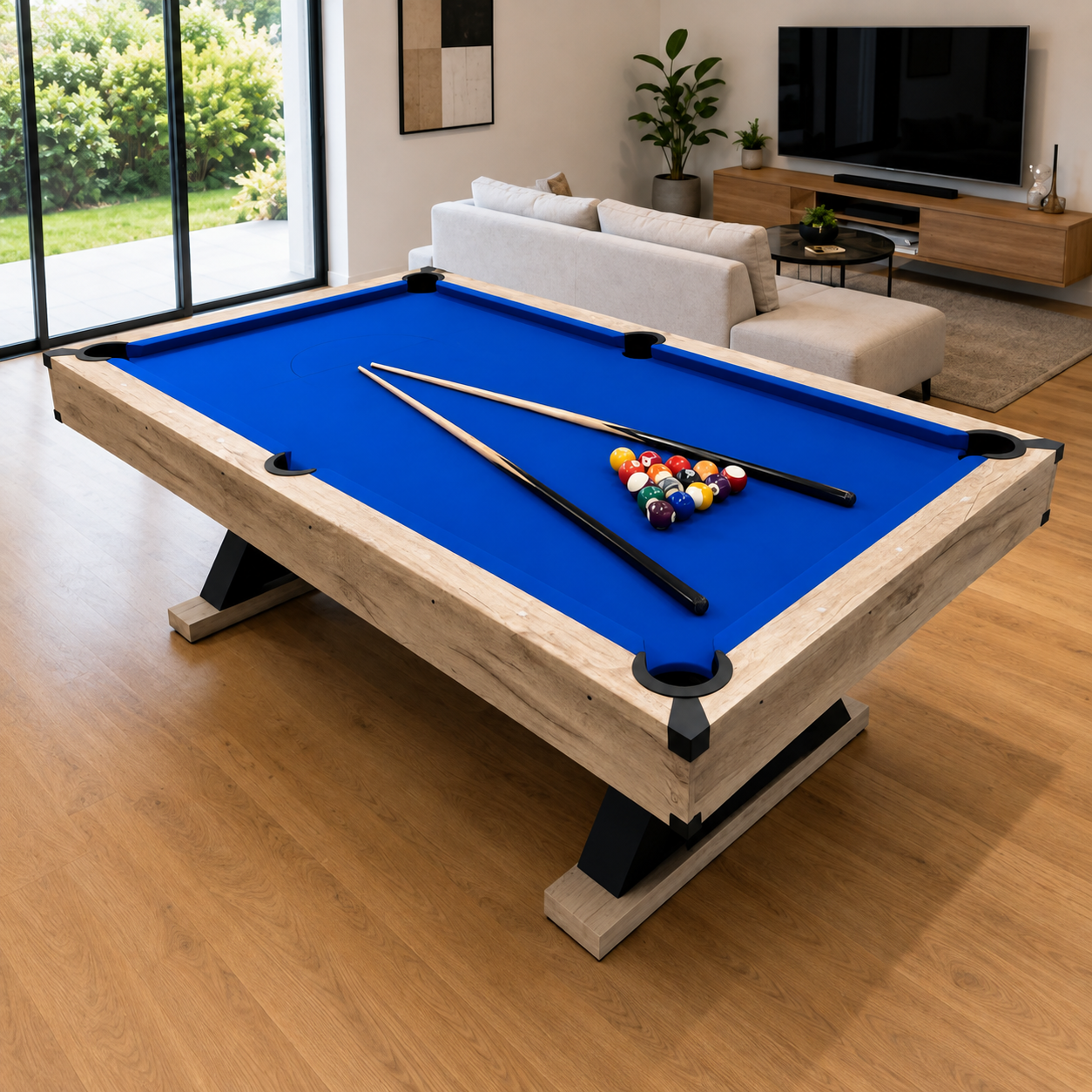 7ft 3-in-1 Laminated Pool, Dining & Table Tennis Table
