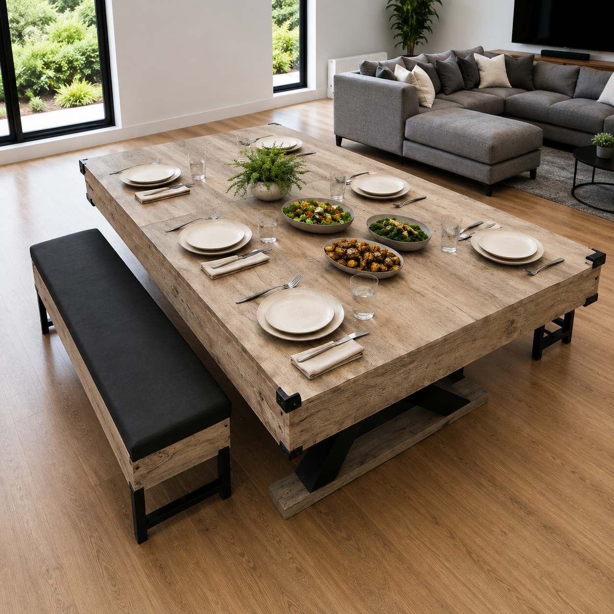 7ft 3-in-1 Laminated Pool, Dining & Table Tennis Table