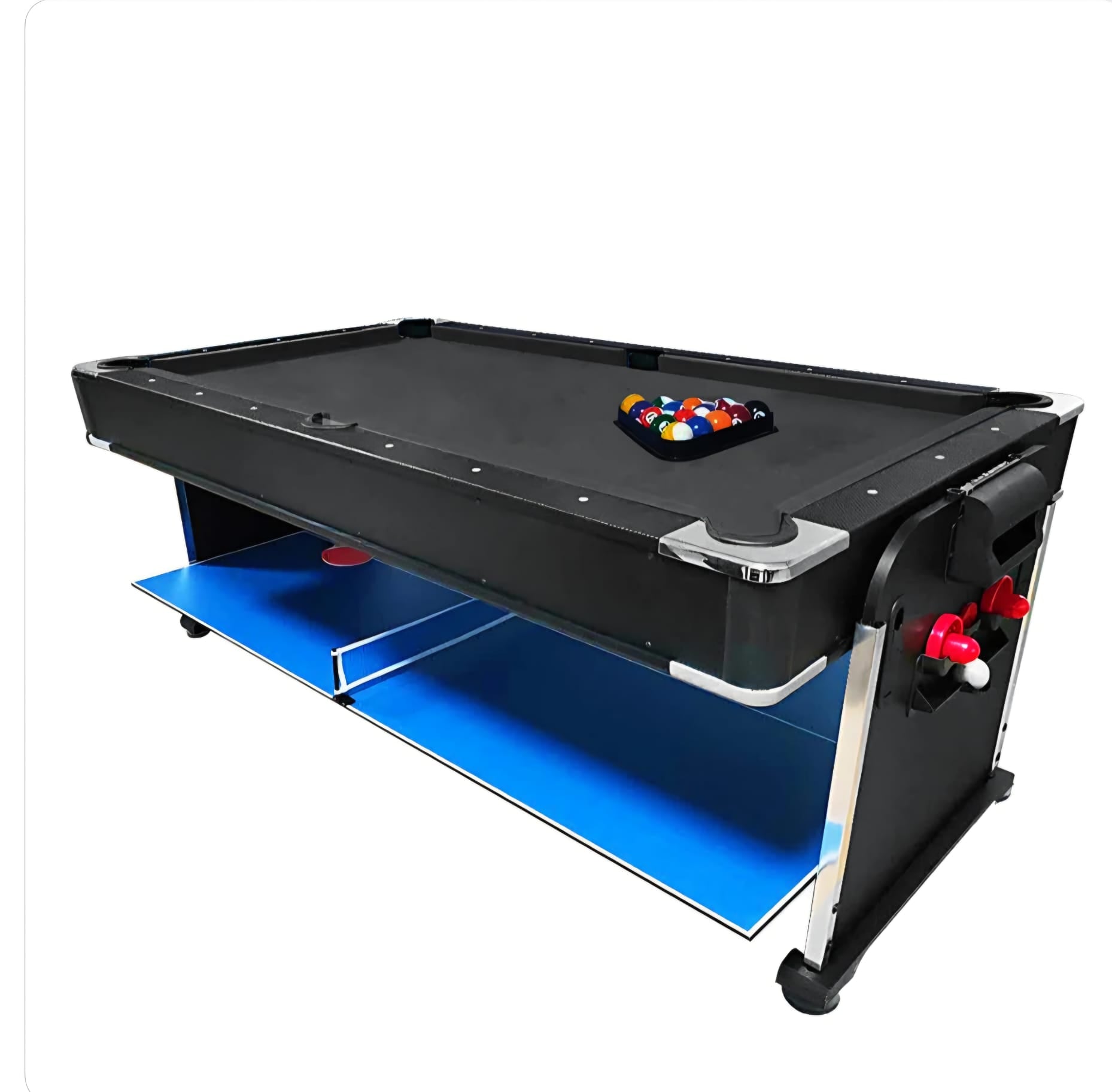 7 ft 4 in one Pool Table, air hockey, table tennis and dining top