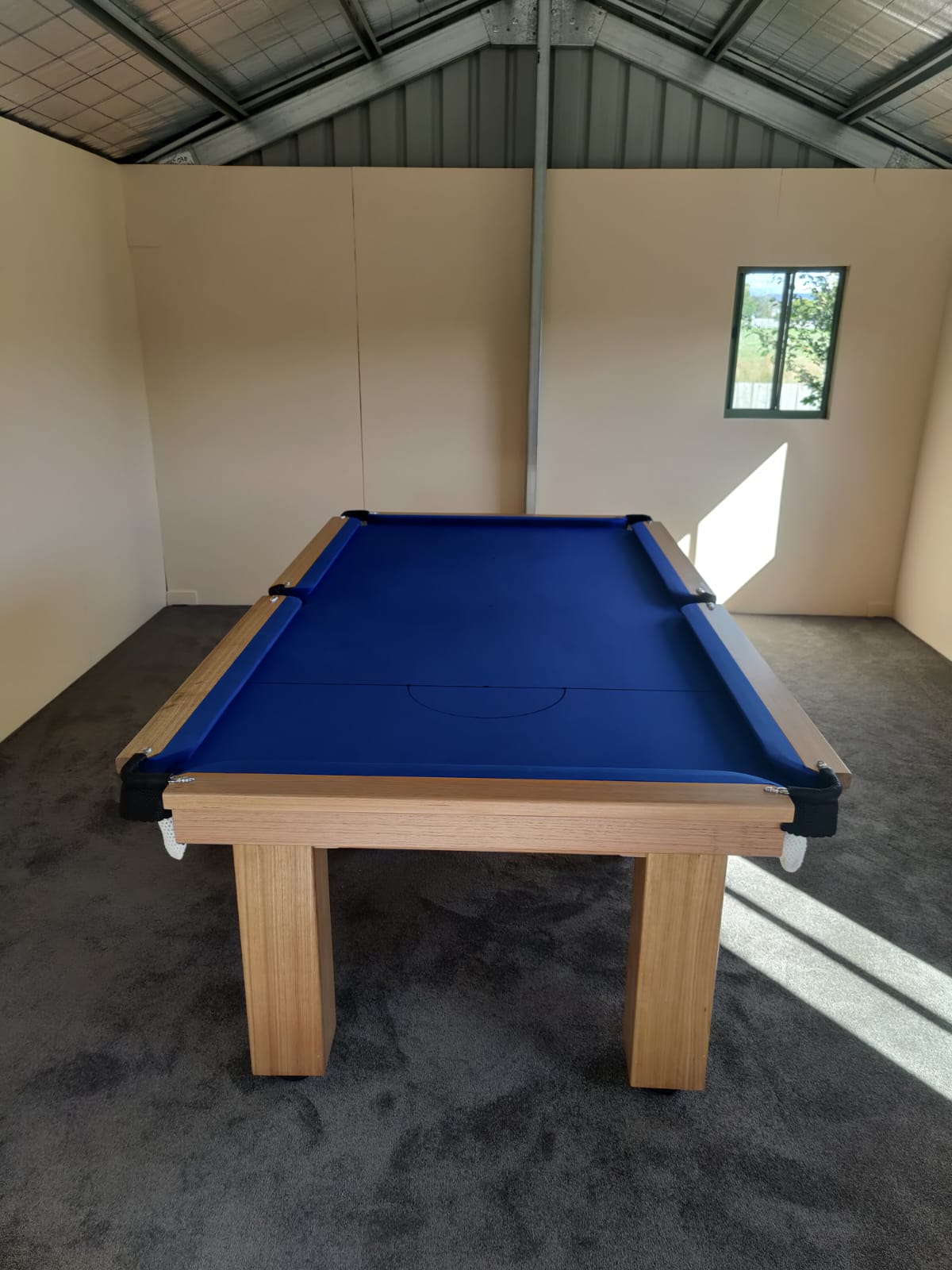 7 foot Modern square legs, slate based Tasmanian oak timber with 6811 English tournament felt