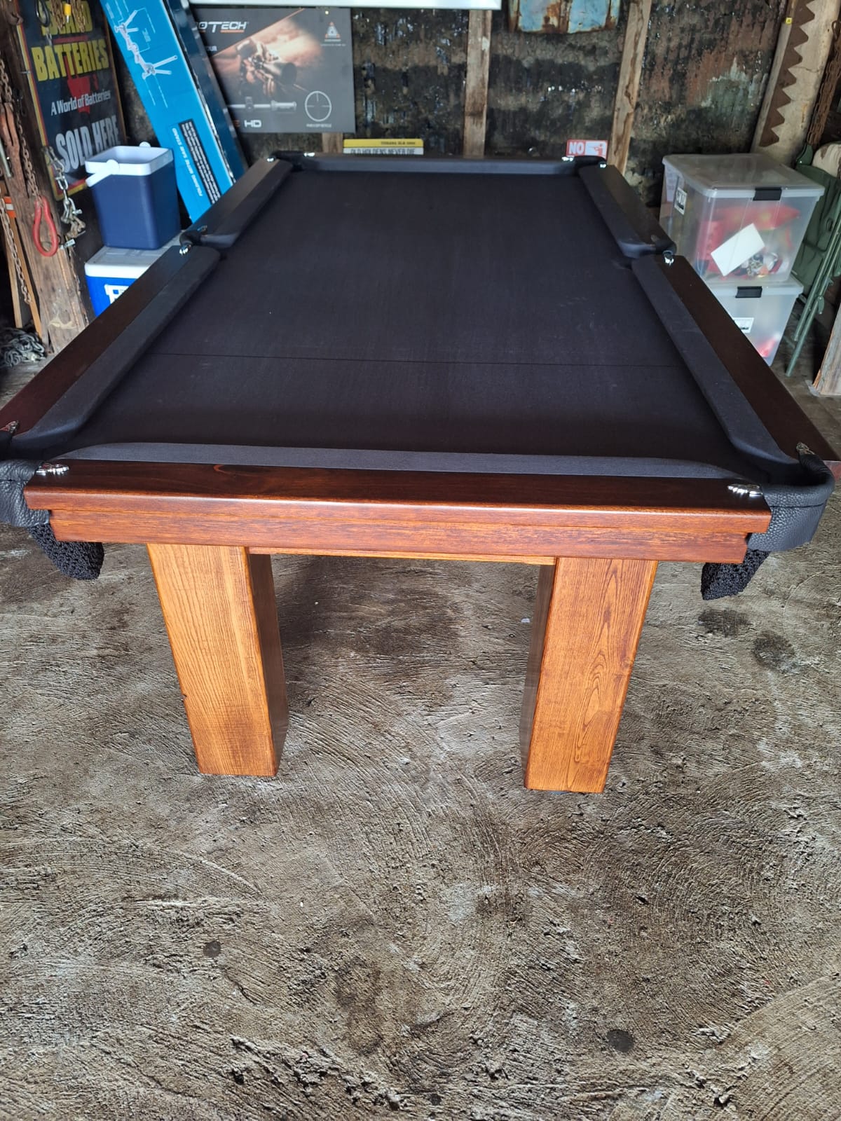 7 foot Modern square legs, slate based Tasmanian oak timber with 6811 English tournament felt