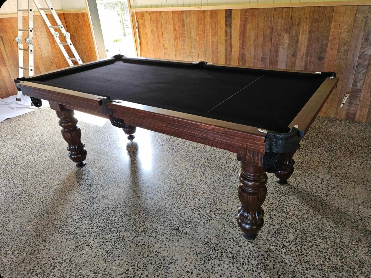 7 foot slate based Traditional turned legs , Tasmanian oak timber , 6811 English tournament felt