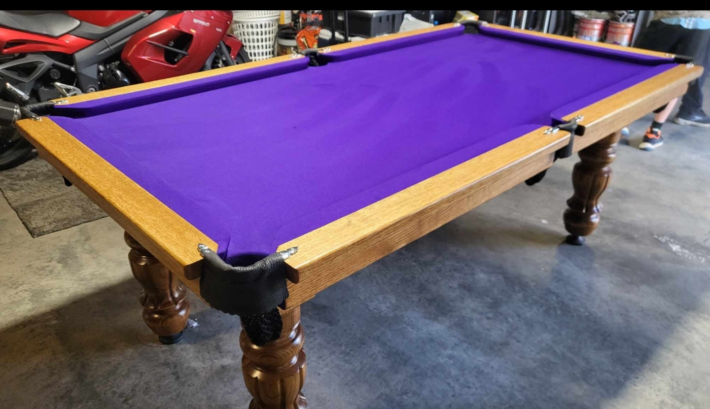 7 foot slate based Traditional turned legs , Tasmanian oak timber , 6811 English tournament felt