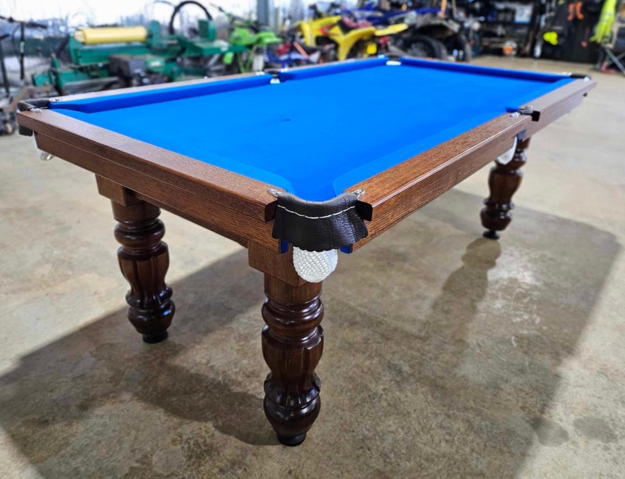 7 foot slate based Traditional turned legs , Tasmanian oak timber , 6811 English tournament felt