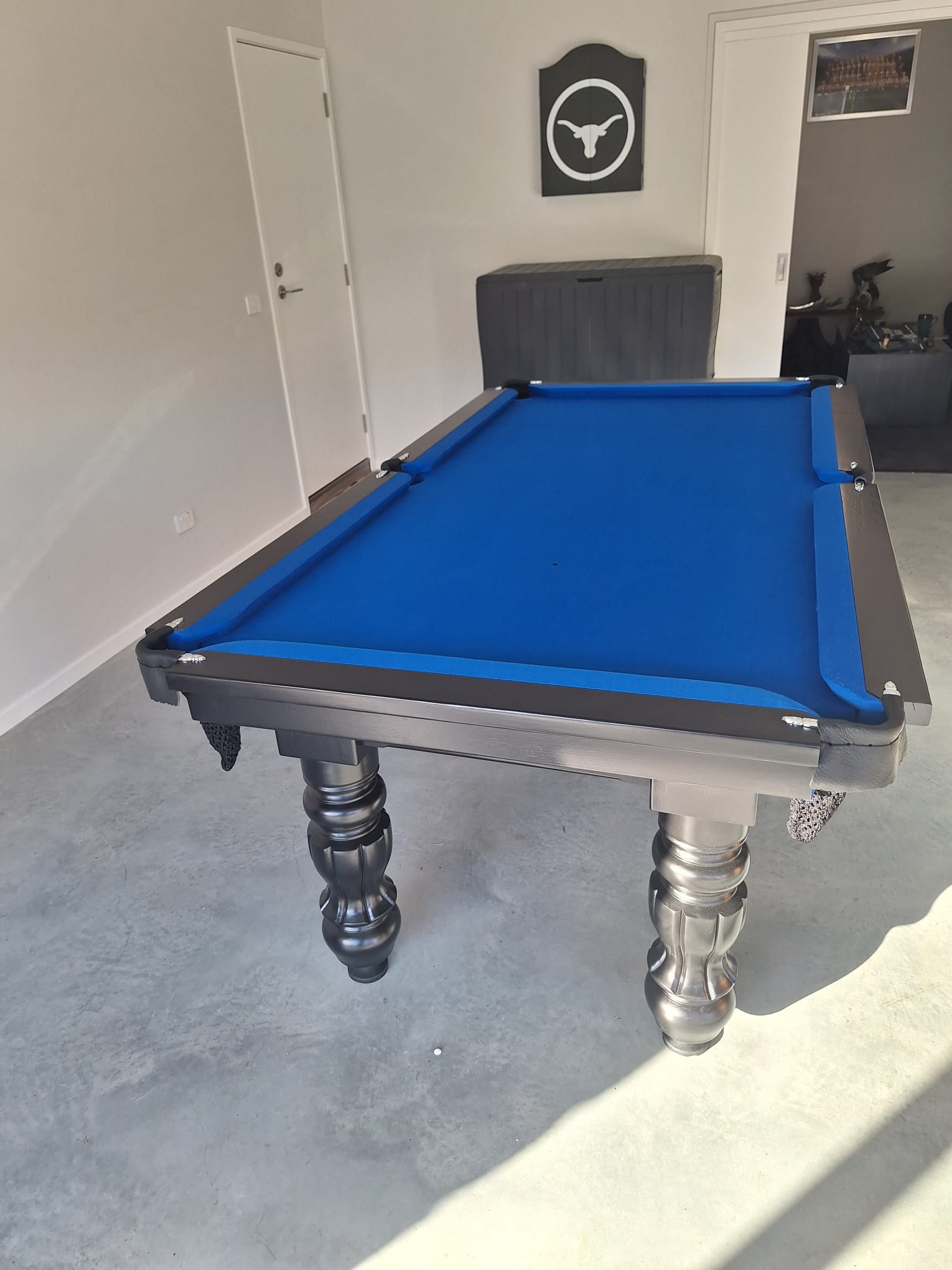 7 foot slate based Traditional turned legs , Tasmanian oak timber , 6811 English tournament felt