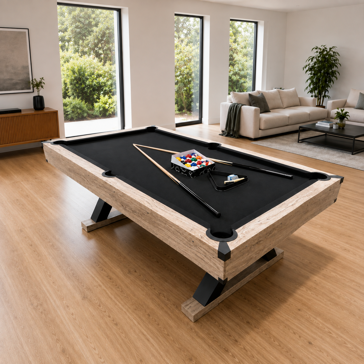 7ft 3-in-1 Laminated Pool, Dining & Table Tennis Table